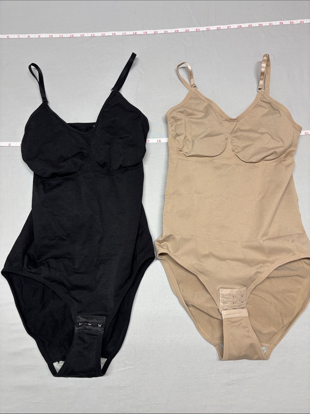 Seamless Black & Beige Shapewear Bodysuit with Adjustable Straps (2 pack) 133